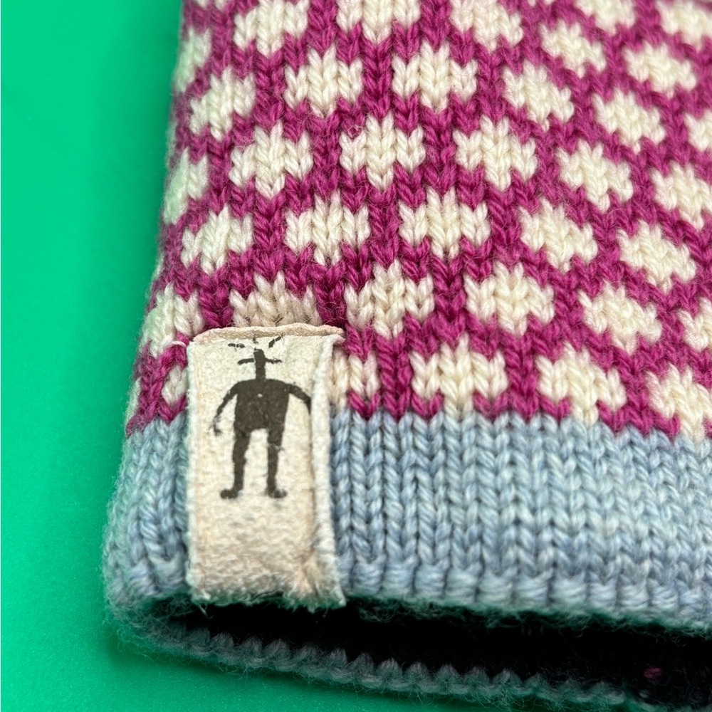 Childrens SMARTWOOL Winter Beanie Hat - Pink And Purple Outdoors Snow School - Picture 2 of 6